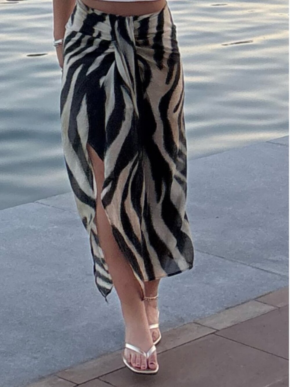 Zara Knotted Zebra Print Sarong / Skirt